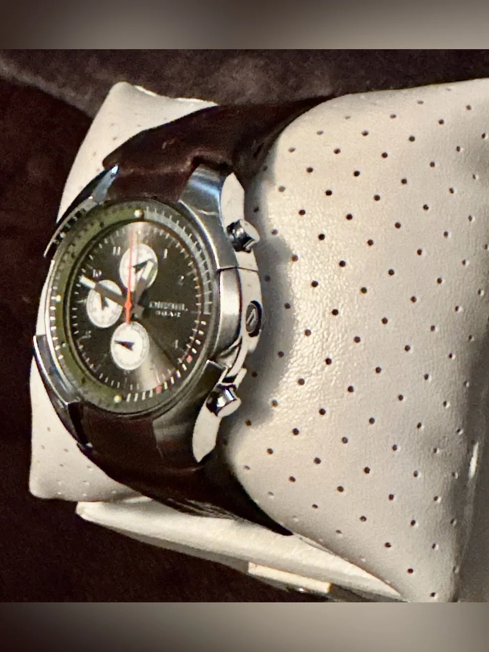 Diesel DZ-4128 Men's Watch with Green Accent and Orange Second Hand Preowned